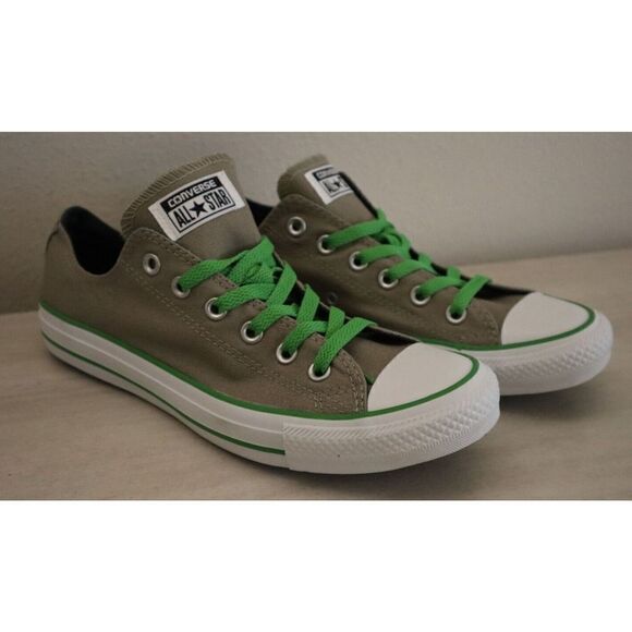 Converse 142389C Men's 8 Women's 10 Gray/Green Low Top Chuck Taylor Sneakers - Picture 4 of 9